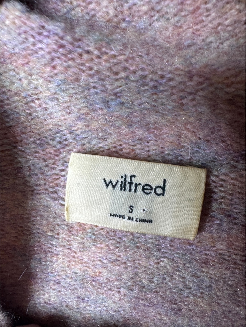 Wilfred Womens S Turtleneck Tie Waist Sweater Mauve Wool Mohair Blend - Picture 2 of 7
